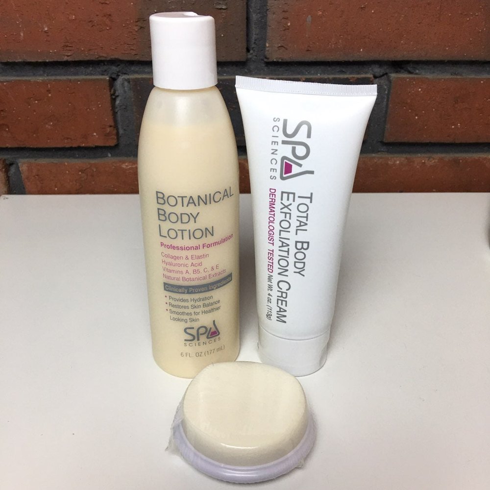 Spa Sciences Exfoliation Cream, Body Lotion & Soft Sponge Refill